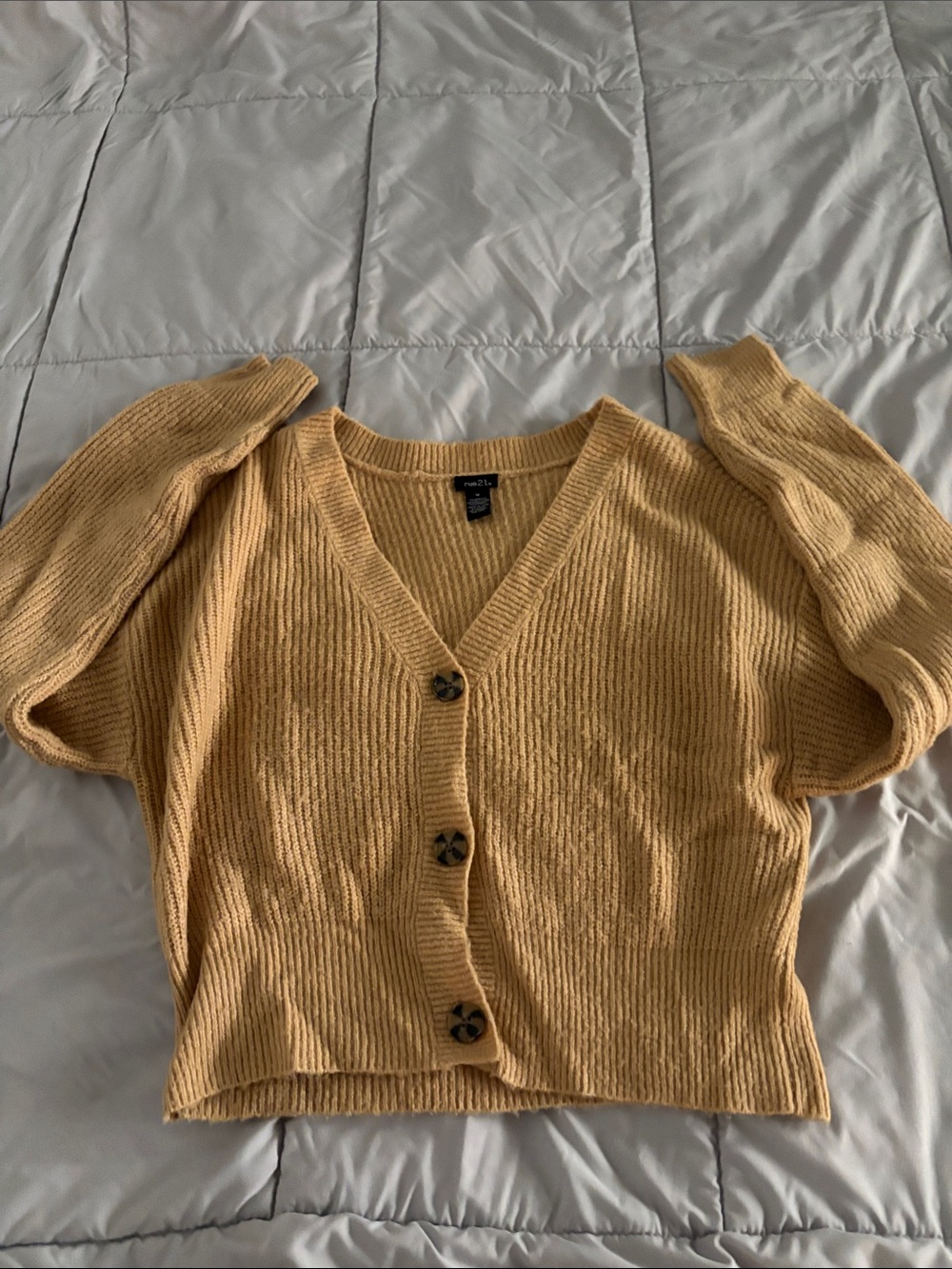 Rue21 Ribbed Short Sleeve Cardigan Brown Medium